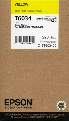 Epson 7800/9800 K3 Ultra-Chrome Pigment Ink Yellow (220ml) - Best Available Image
