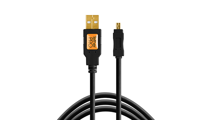 TetherPro USB 2.0 to Mini-B 8-Pin 30cm Black CU8001-BLK - Best Available Image