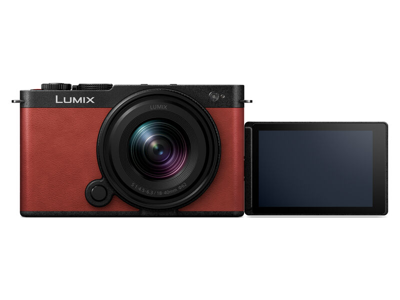 1023808_A.jpg - Panasonic Lumix S9 Mirrorless Camera with 18-40mm f/4.5-6.3 Lens (Crimson Red) - Image 1