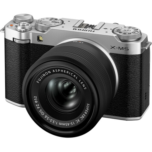 FUJIFILM X-M5 Mirrorless Camera with XC 15-45mm f/3.5-5.6 Lens (Silver) - Best Available Image