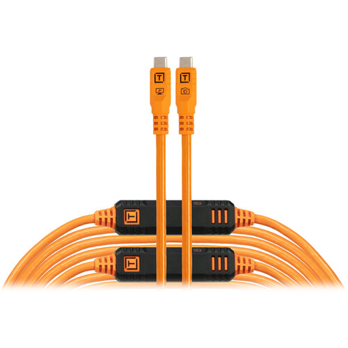 Best image for Tether Tools TetherPro Optima USB-C Cable 9.4m Non-Reflective Orange Straight