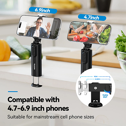 1024838_E.jpg - Telesin Travel Mount-Clamp Phone Holder with Remote Control - Image 5