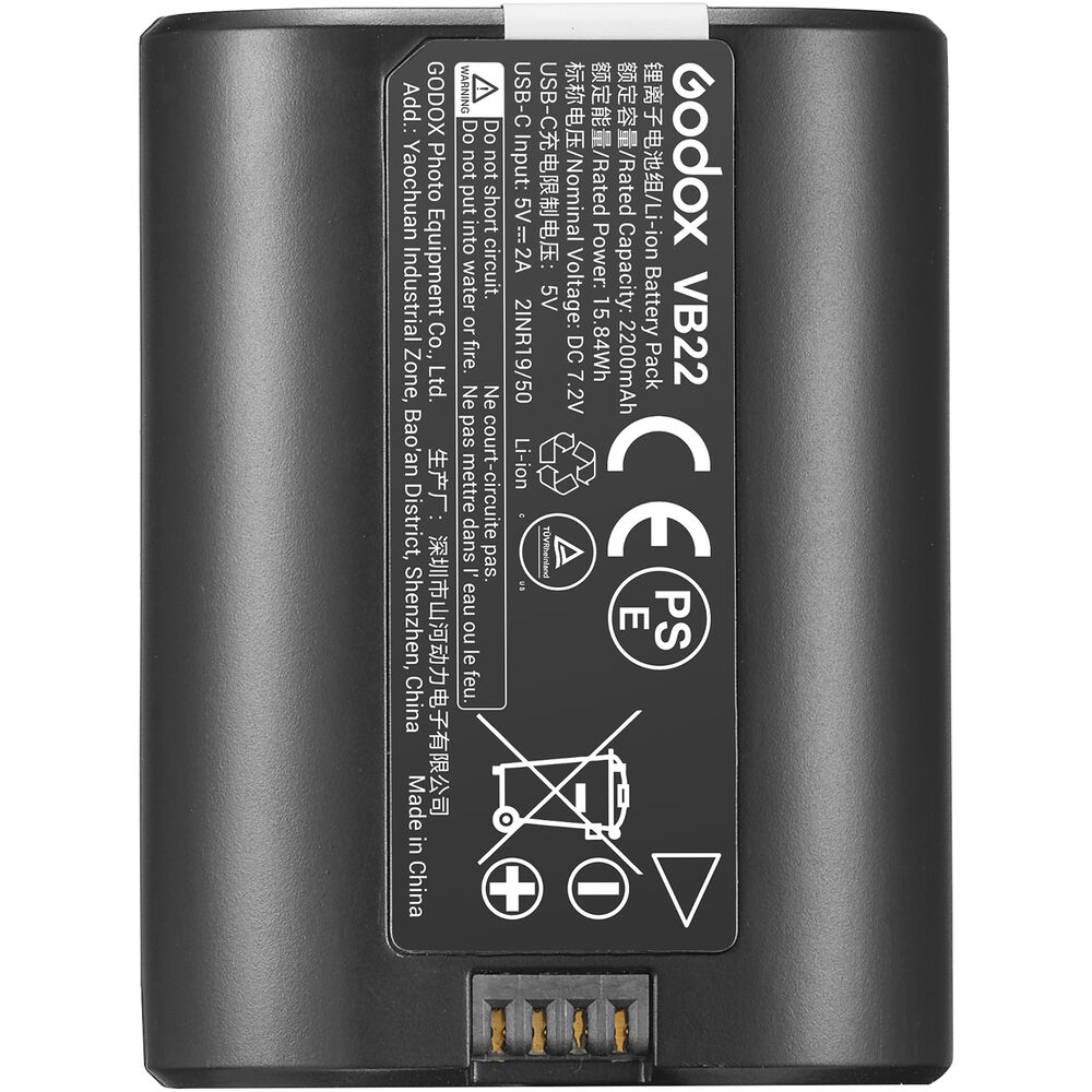 Best image for Godox VB22 Battery for V480 TTL On-Camera Flash (7.2V, 2200mAh)