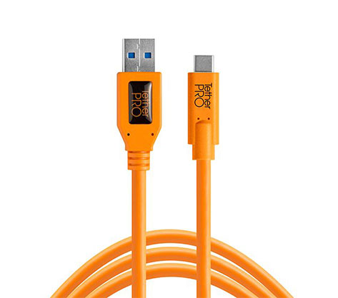 Tether Pro USB 3.0 to USB-C 15 feet (4.6m) Orange - Best Available Image