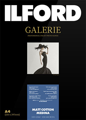 Best image for Ilford Galerie Matt Cotton Medina 320gsm A4 21cm x 29.7cm 25 sheets