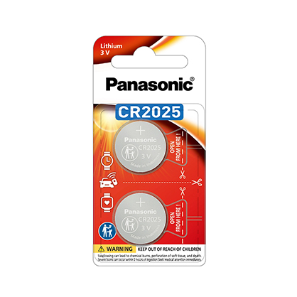 Panasonic CR-2025PT 2B Battery 3V LITHIUM CR2025 PK2 - Best Available Image