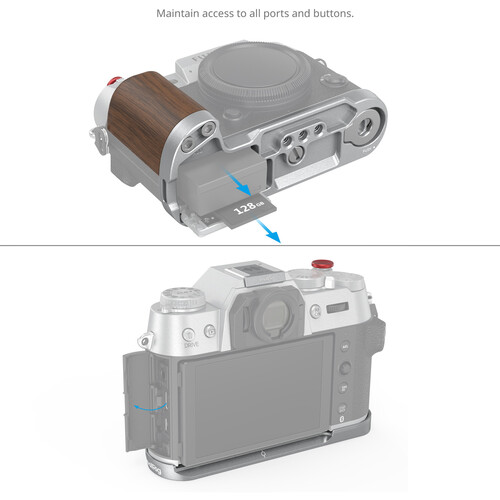1023239_B.jpg - SmallRig Wooden L-Shape Grip for FUJIFILM X-T50 (Silver) 4735 - Image 2