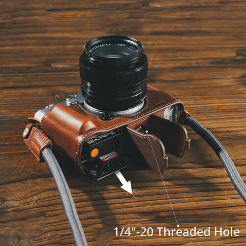 1025219_B.jpg - SmallRig Leather Half Case Kit for FUJIFILM X-E5 (Brown) 5449 - Image 2