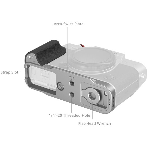 1025739_A.jpg - SmallRig L-Shaped Mount Plate with Silicone Handle FUJI X-T30 III Silver 5664 - Image 1