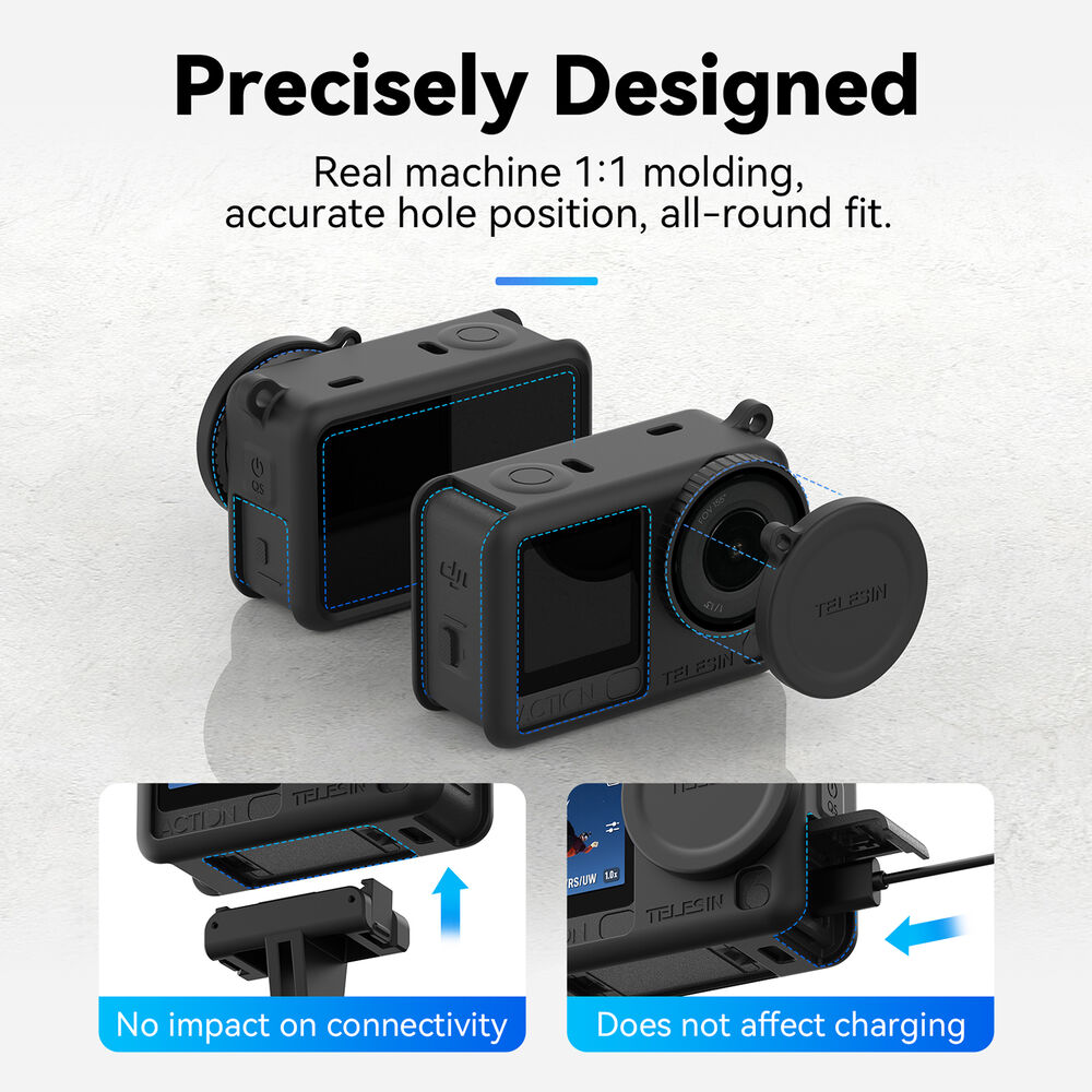 1026119_B.jpg - Telesin  Silicone Cover with Lens Cap for DJI Osmo Action 6 - Image 2