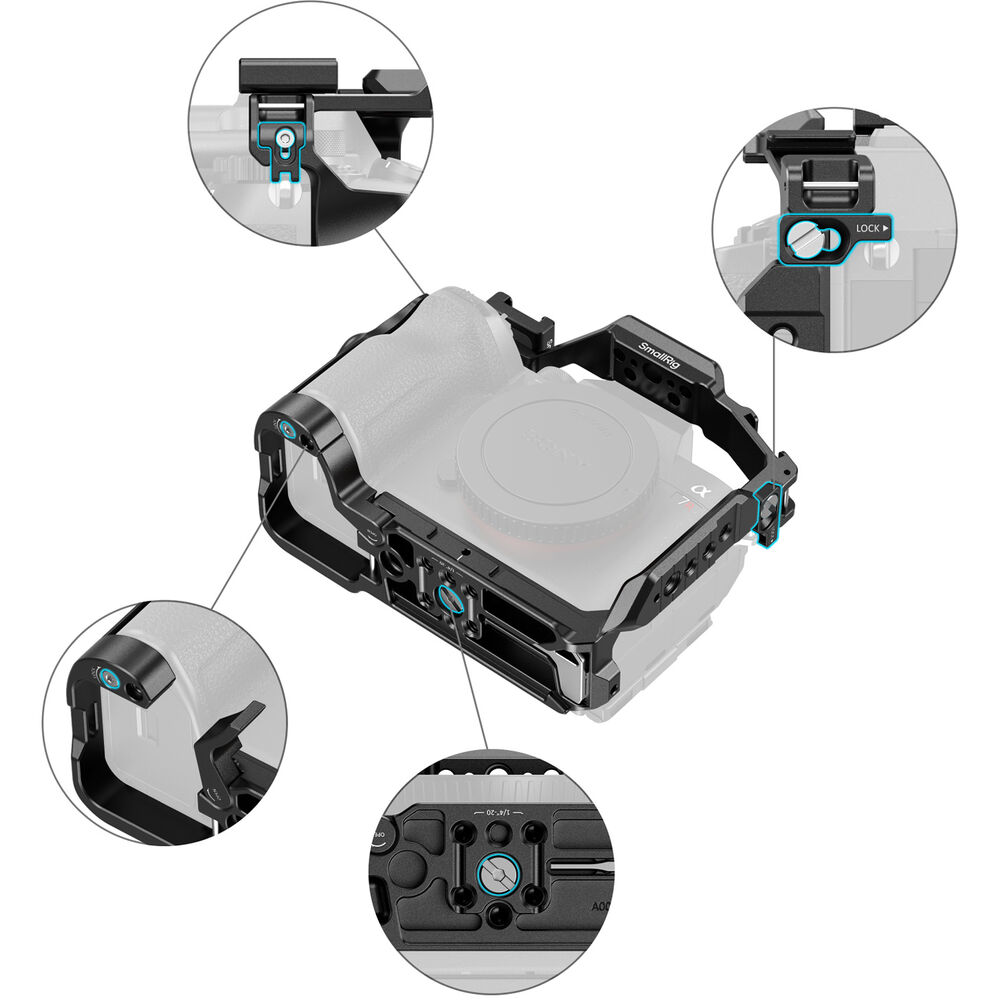 1026709_B.jpg - SmallRig HawkLock Quick Release Cage for Sony a7R VI 6702 - Image 2