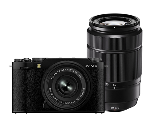 Fujifilm X-M5 Twin Lens Kit in Black including 15-45mm and 50-230mm Lenses - Best Available Image
