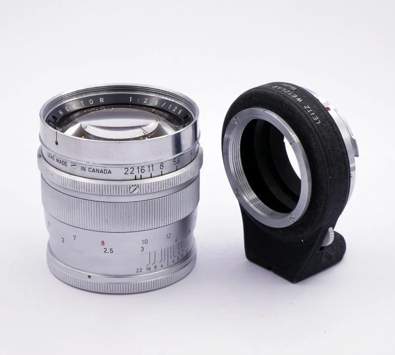 S-H-4YJWTT_2.webp - Leitz 125mm F/2.5 Hektor Lens on focusing mount (16446) - Leica Lens Made in Canada - Image 9