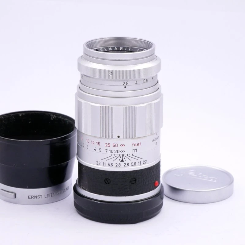 Leitz MF 90mm F/2.8 Elmarit Lens with Caps and Hood in M Mount - Best Available Image